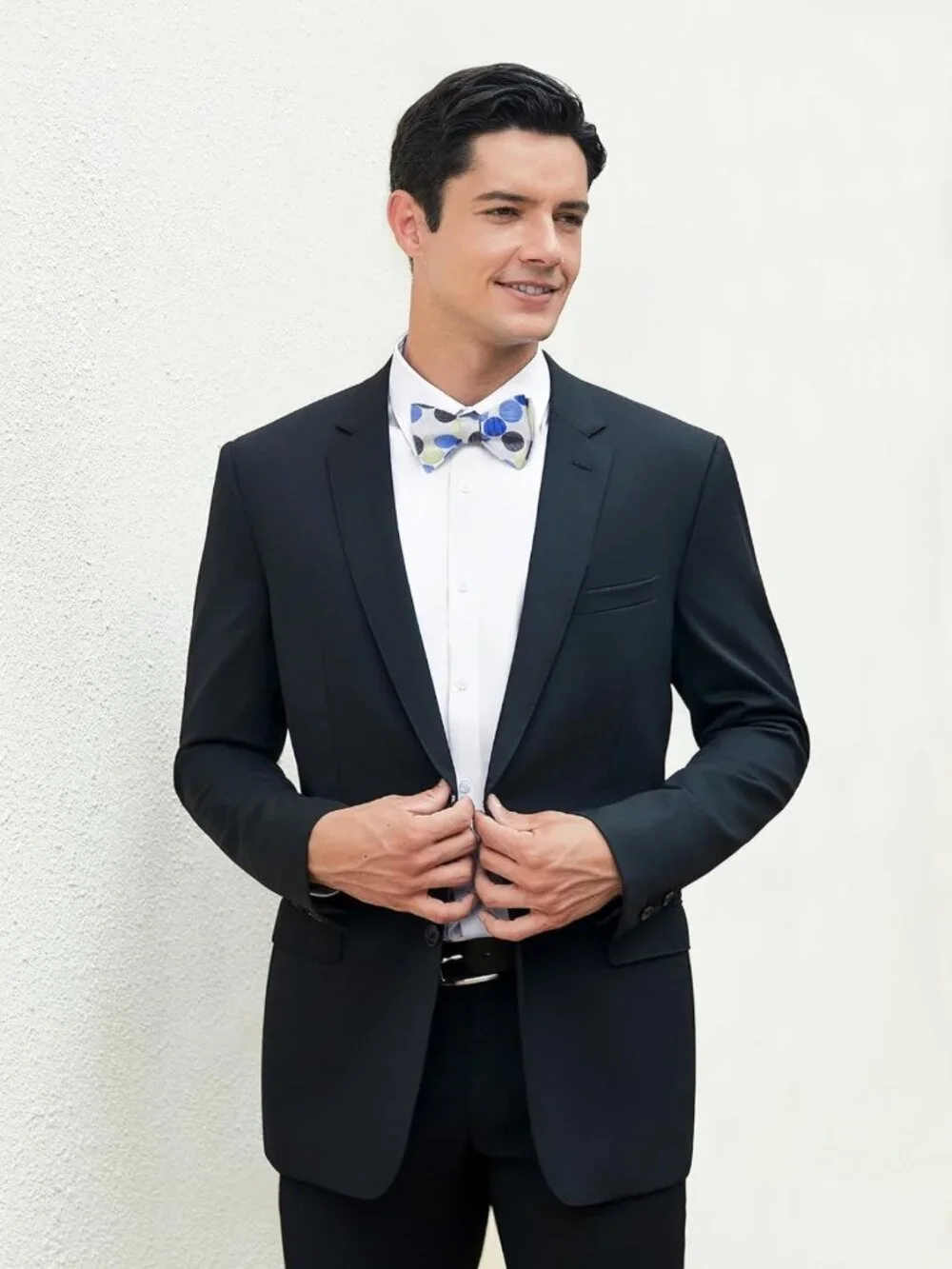 Classic Polka Dot Self-Tie Bow Tie & Pocket Square Set for Weddings & Business